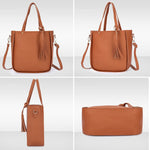 4Pcs/Set Women Faux Leather Handbag Shoulder Bag Tote Purse Messenger Clutch