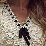 Women's Sexy Summer Lace Patchwork Sleeveless Bowknot Party Cocktail Mini Dress