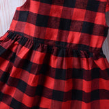 Toddler Dress Baby Girl Plaid Ruffled Sleeveless Outfits Princess Party Clothes
