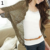 Women Fashion Crochet Kimono Hollow Knit Tops Knitwear Coat Outwear Cardigan