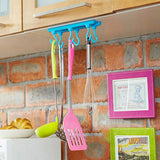 Home Bathroom Kitchen Plastic Hanger Rack Towel Hat Utensil Wall Mounted Hook