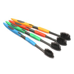 4Pcs Soft Tapered Bamboo Charcoal Toothbrushes Tooth Brushes Oral Dental Clean