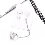 4Pcs Bohemia Star Butterfly Women Earrings Set Ear Stud Cuff Party Jewelry Decor