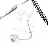 4Pcs Bohemia Star Butterfly Women Earrings Set Ear Stud Cuff Party Jewelry Decor