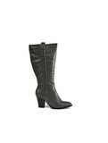 Block Heel Pleat Boot Grey
