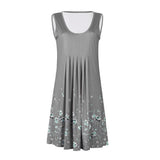 Flower Print Sleeveless Women Loose Summer Beach Evening Party Boho Mini Dress - ENSEIGNE DENIS