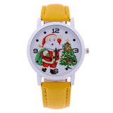 Women's Men's Santa Claus Christmas Faux Leather Analog Quartz Wrist Watch Gift