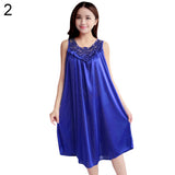 Women's Summer Fashion Sexy Sleeveless Loose Breathable Sleepwear Nightdress