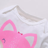 Fashion Baby Girls Hello Fox Long Sleeve Pullover Romper Pants Outfits Cloth Set
