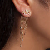 Fashion Star Tassel Dangle Ear Jacket Women Jewelry Cocktail Banquet Earrings