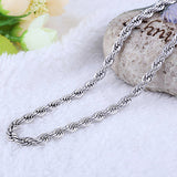 Women's Men's 925 Sterling Silver Twist Chain Necklace Charm Fashion Jewelry