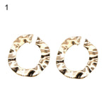 Women Fashion Punk Irregular Twisted Round Circle Hoop Earrings Jewelry Gift