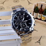 Luxury Men Business Sport Stainless Steel Quartz Analog Wrist Watch Xmas Gift - ENSEIGNE DENIS