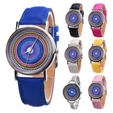Ethnic Style Faux Leather Band Women Round Quartz Wrist Watch Jewelry Gift - ENSEIGNE DENIS