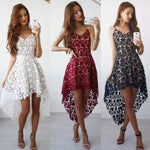 Women Fashion Summer Sleeveless V-Neck Lace Cocktail Party Short Mini Dress