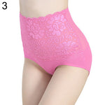 Women Lace Patchwork Panties High Waist Abdomen Hips Sculpting Briefs Underwear