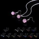 Lady Fashion Rhinestone Pendant Necklace Hook Earring Banquet Party Jewelry Set