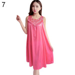 Women's Summer Fashion Sexy Sleeveless Loose Breathable Sleepwear Nightdress