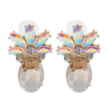 Lovely Shiny Glass Pineapple Fruit Ear Stud Earrings Women Girl Jewelry Gift