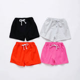 Candy Color Summer Children Boy Girl Cotton Shorts Drawstring Baby Casual Pants