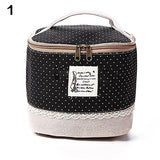 Travel Dot Floral Cosmetic Makeup Bag Toiletry Organizer Lunchbox Storage Case