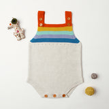 Rainbow Color Stripes Knitting Sleeveless Baby Boy Girl Romper Summer Jumpsuit