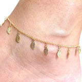 Sexy Simple Golden Tone Leaf Pendant Anklet Ankle Bracelet Chain Women Jewelry