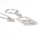 Father's Day Jewelry Love Heart Daughter Father Letter Printed Keychain Necklace