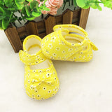 Infant Baby Girls Lovely Floral Printed Bow Soft Sole Toddles Shoes Prewalker