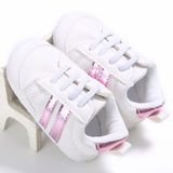 Fashion Toddler Baby Boys Girls Soft Bottom Anti-Skid Sport Prewalker Crib Shoes