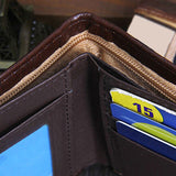 Men's Faux Leather Wallet Coin Card Money Holder Horizontal Bifold Slim Purse