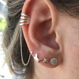 4Pcs Bohemia Star Butterfly Women Earrings Set Ear Stud Cuff Party Jewelry Decor