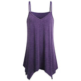 Women Summer Casual Spaghetti Strap Irregular Hem Camisole Plus Size Tank Top