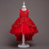 Cute Summer Sleeveless Baby Girls Princess Lace Wedding Party Dancing Dress