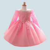 Autumn and winter new baby dress, hundred days of age lace wedding