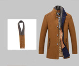 Thicker Mens Trench Coats 2017 Winter Long Wool Trench Coat Men Slim