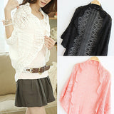 Women Fashion Crochet Kimono Hollow Knit Tops Knitwear Coat Outwear Cardigan