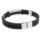 Men's Punk Watch Clasp Stylestainless Steel Rubber Bracelet Fashion Bangle