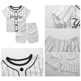 Fashion Stripe Letters Kids Boys Short Sleeve Top T-shirt Shorts Clothes Set