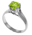 1.1 Carat Sterling Silver Solitaire Ring Natural Peridot