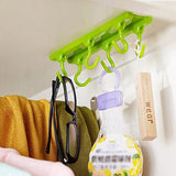 Home Bathroom Kitchen Plastic Hanger Rack Towel Hat Utensil Wall Mounted Hook
