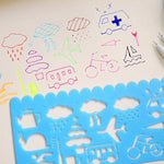 4 Pcs Kid Art Graphics Drawing Template Ruler Multi Purpose DIY Stencil Stationery