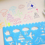 4 Pcs Kid Art Graphics Drawing Template Ruler Multi Purpose DIY Stencil Stationery