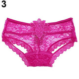 Women's Sexy See Through Floral Lace Bare Butt Underwear T-Back G-String Panties