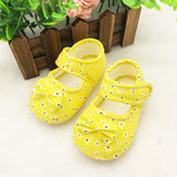 Infant Baby Girls Lovely Floral Printed Bow Soft Sole Toddles Shoes Prewalker