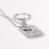 Father's Day Jewelry Love Heart Daughter Father Letter Printed Keychain Necklace