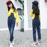 Kids Girl Fashion Overalls Long Jeans Trousers Suspender Pants Denim Romper