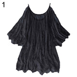 Women Summer Beach Sexy Boho Off Shoulder Floral Lace Hollow Top Cover Up