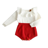 Autumn Cute Infant Baby Girls Newborn Long Sleeve Jumpsuit Knitted Ruffle Romper