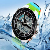 Men Waterproof Sport Digital Analog Dual Time Alarm Date Chronograph Wrist Watch
